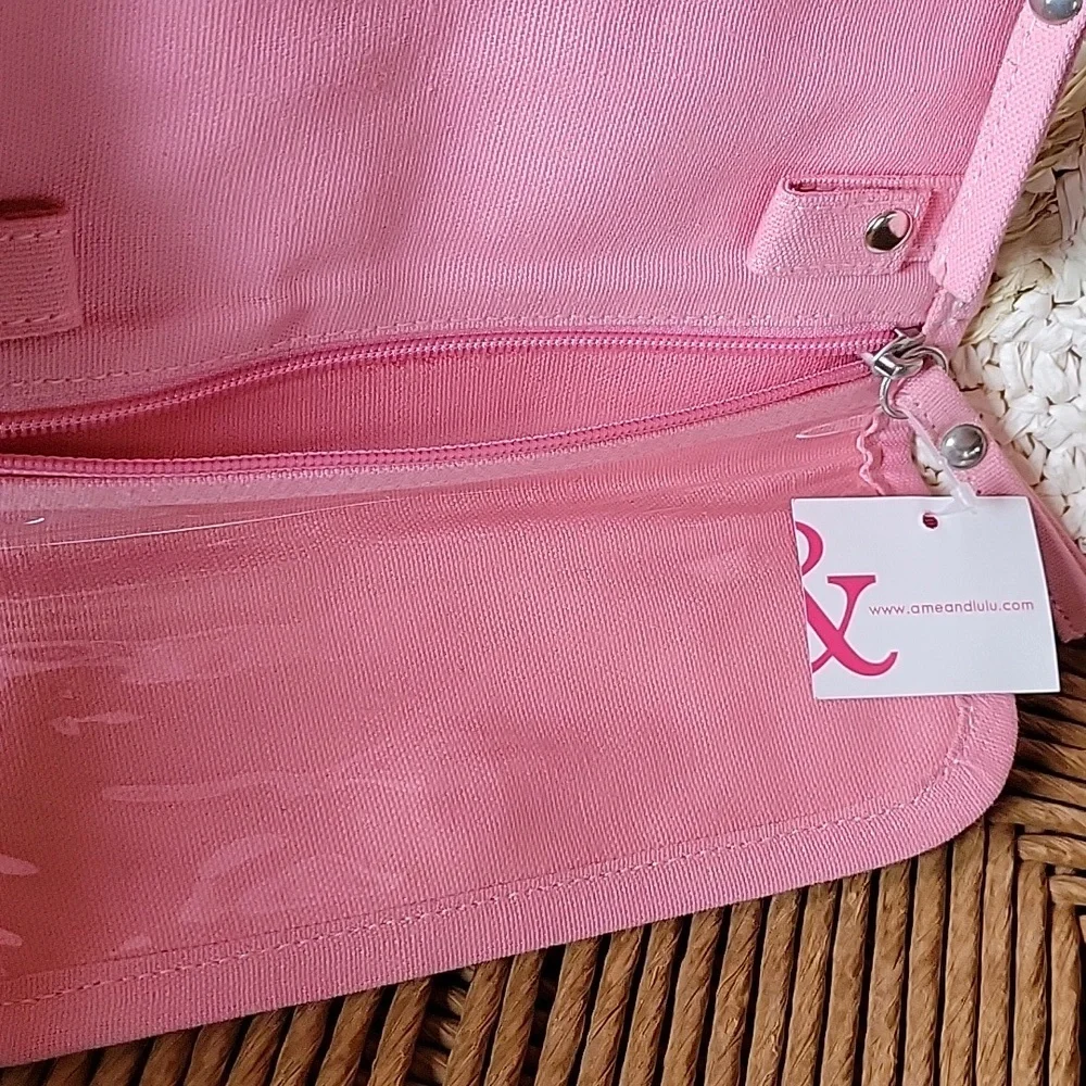 Ame & Lulu Jewelry Travel Organizer / Clutch, blue/white/pink